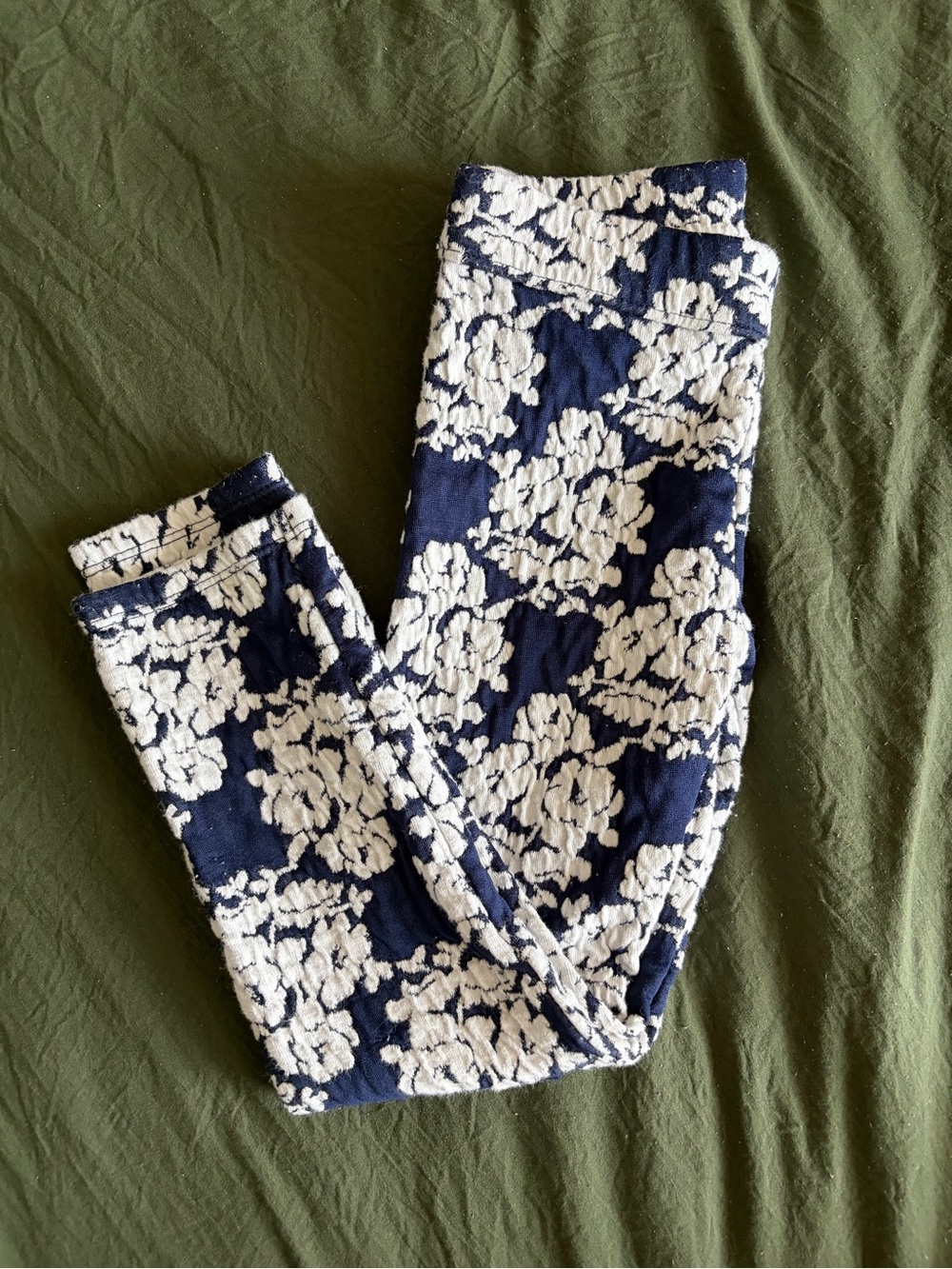 Janie and Jack Navy Jacquard Leggings